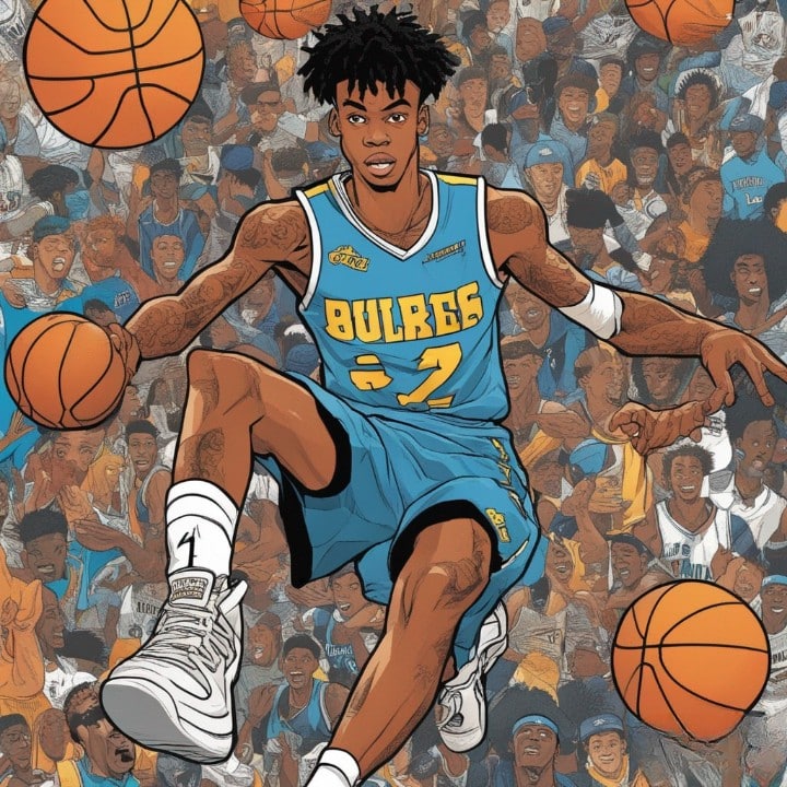 ja in collage playing basketball