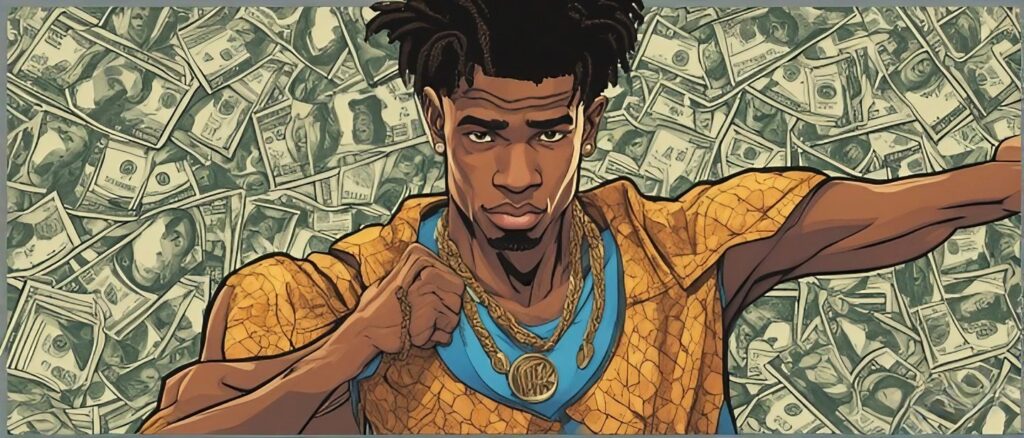 ja morant with money in the background