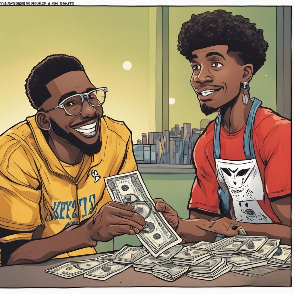 ja giving money to the charity