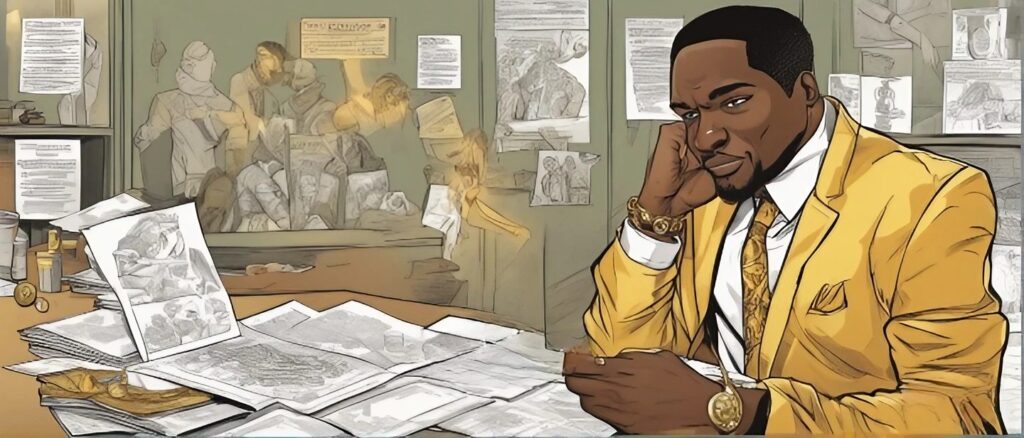 businessman going through business analysis