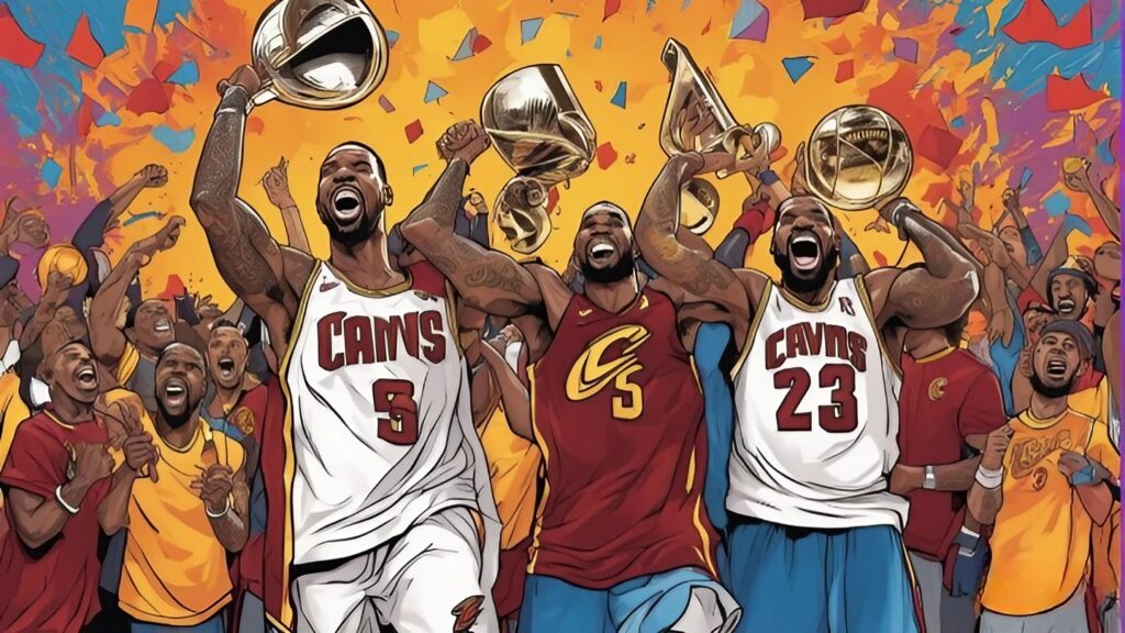 cavaliers celebrating their championship