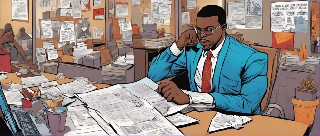 black man working