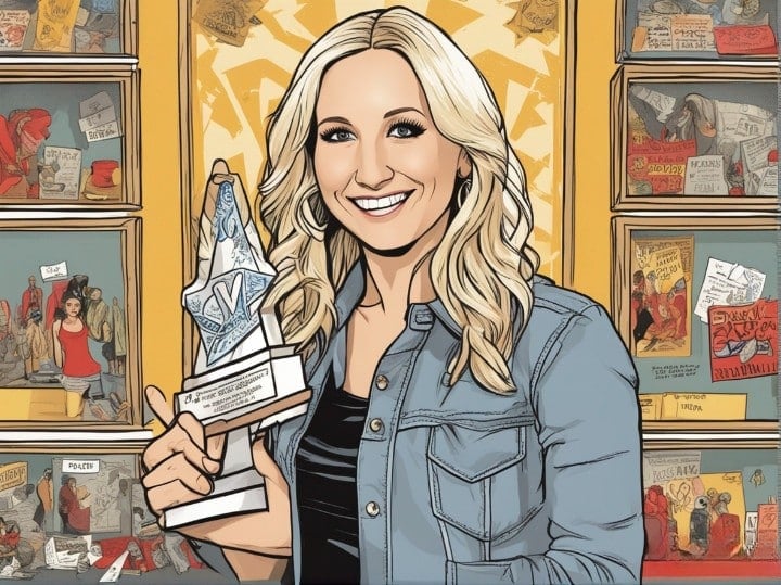 nikki gloser winning an award