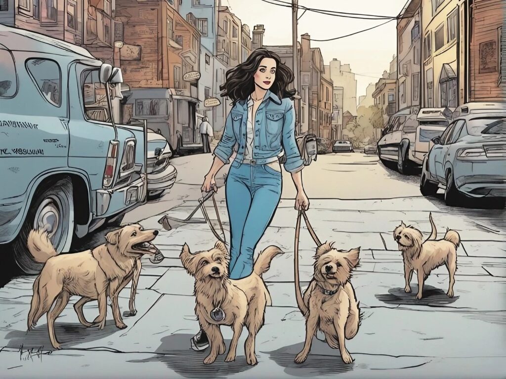 emmy rossum walking hed dogs