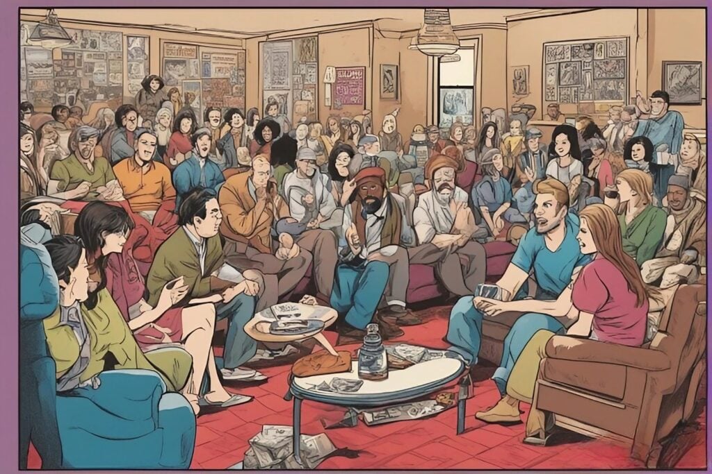 people watching tv show