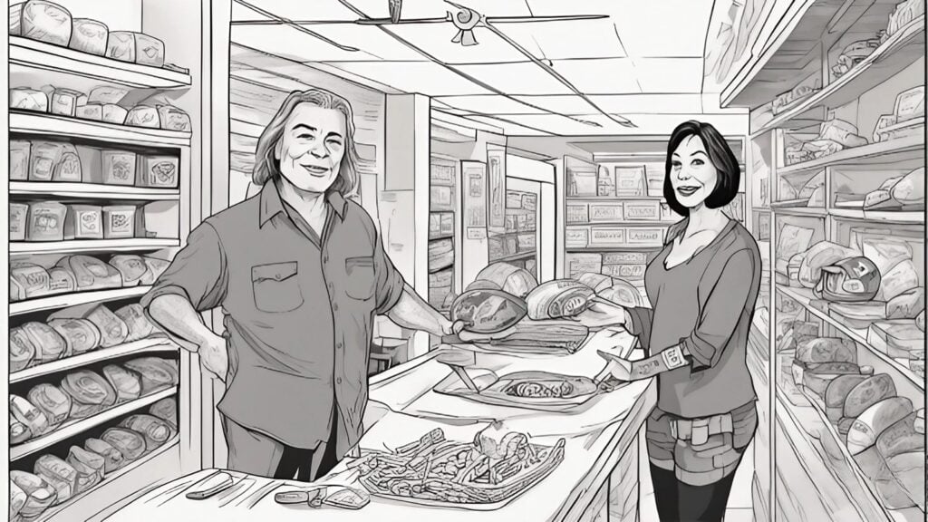 Roseanne Barr and richard lewis in the commercial