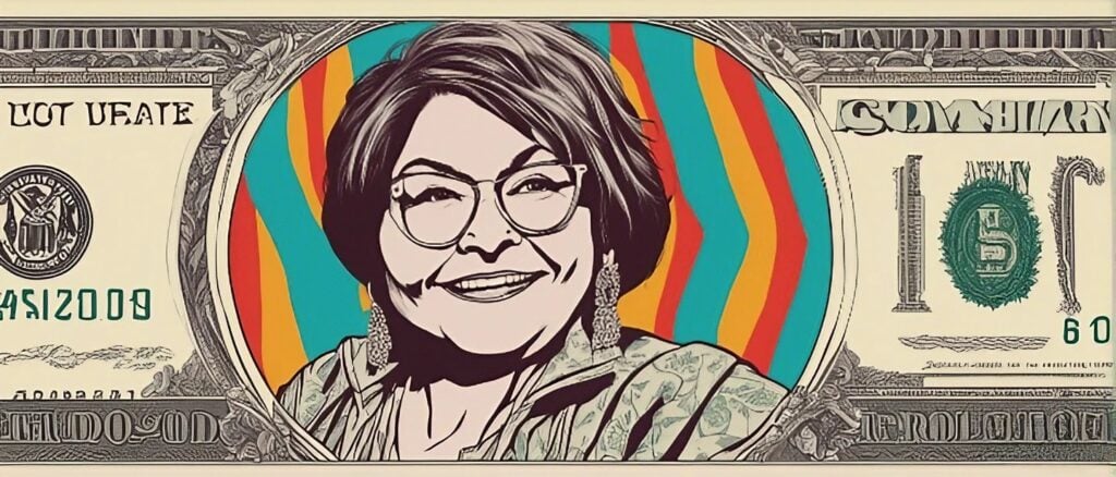 Roseanne Barr on the 100 dollar bill, Roseanne Barr's net worth