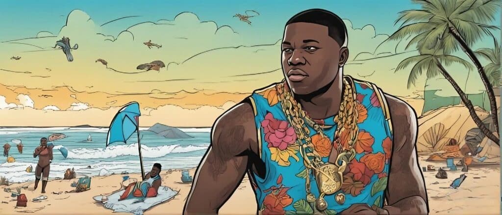 blac youngsta on a beach