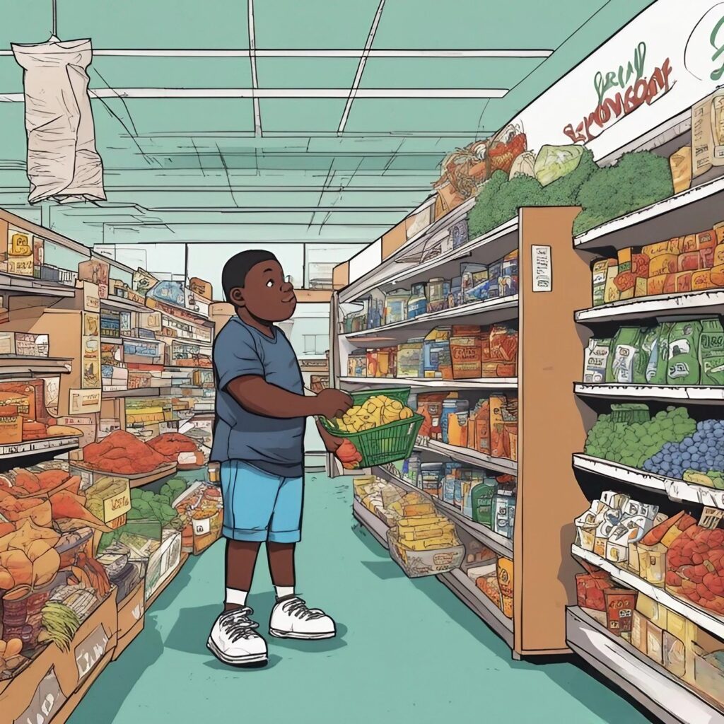 blac youngsta working in a grocery store