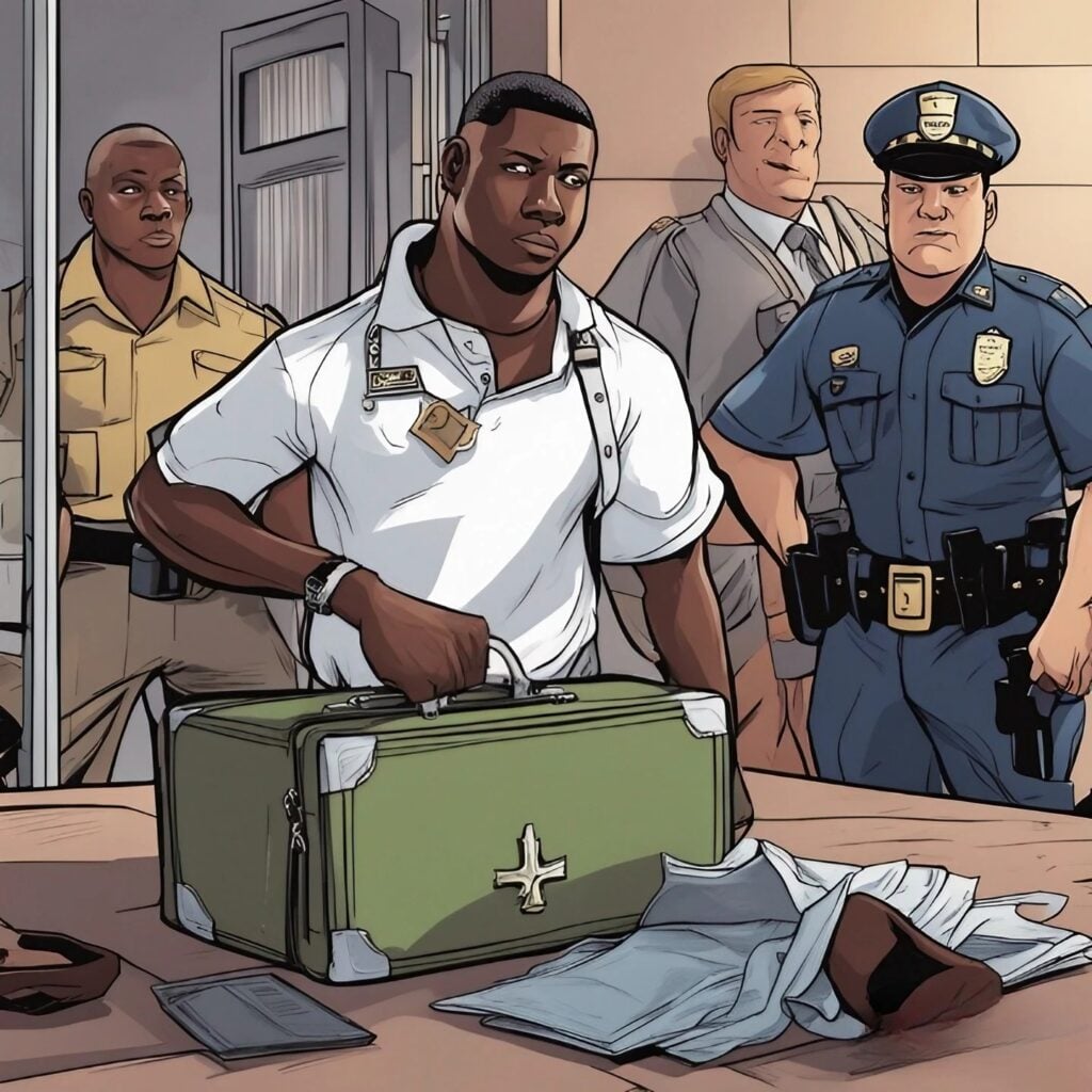blac youngsta being detained in the bank by police