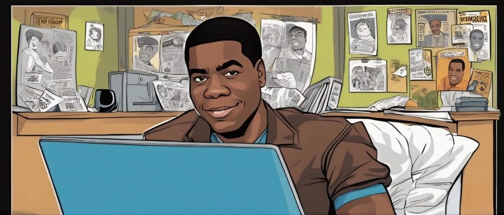 tracy morgan as a teenager on a laptop