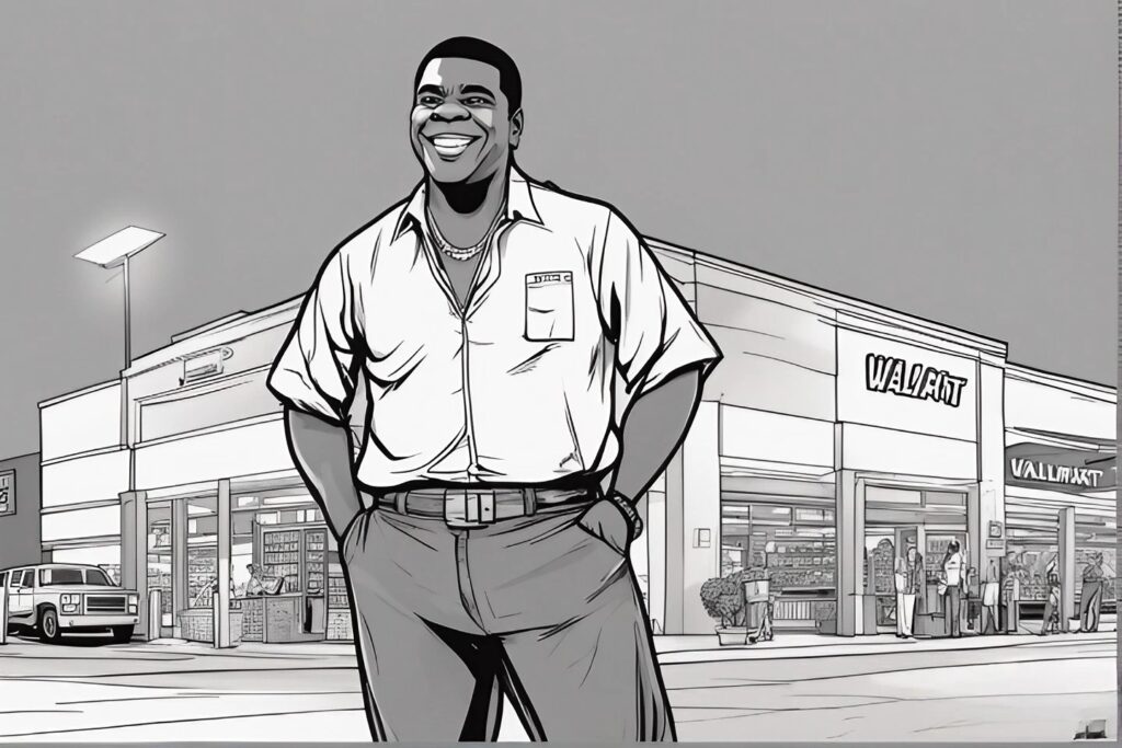 tracy morgan in front of walmart store