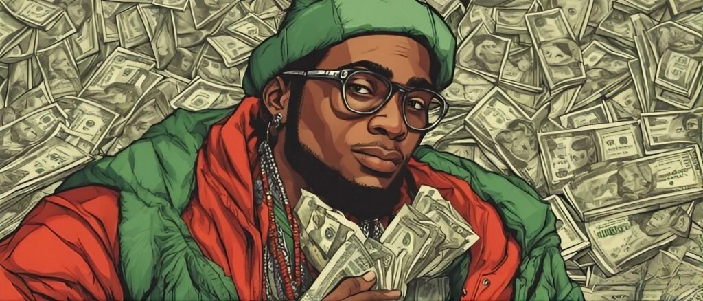 ozuna's net worth, ozuna portrait with money background