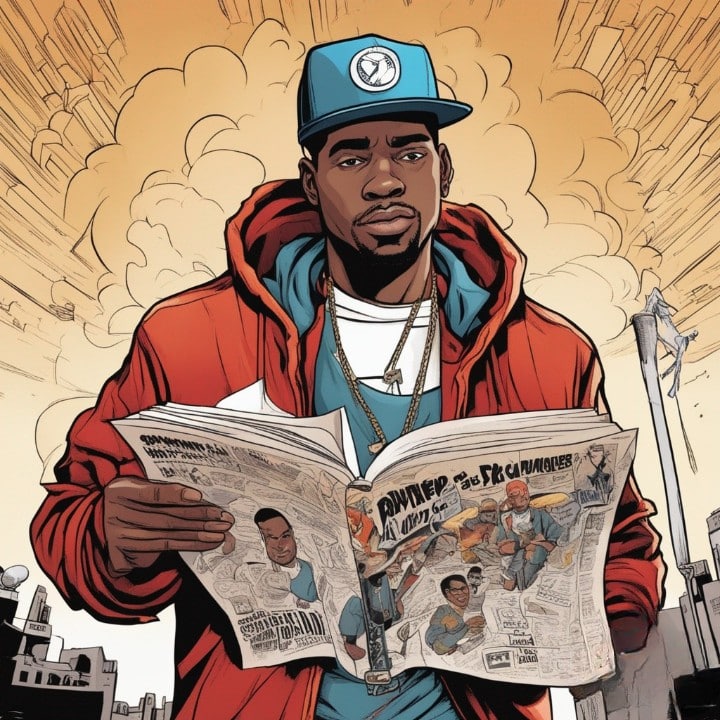 el alfa holding magazine in his hands
