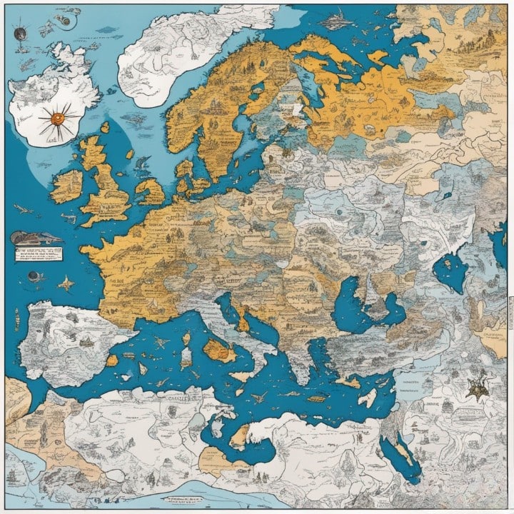 europe from the space