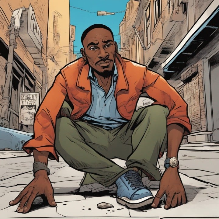 african american man on the floor