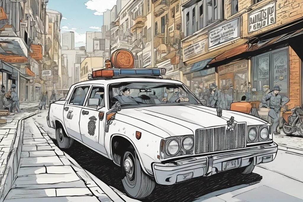 derek chauvin in a police car in the streets