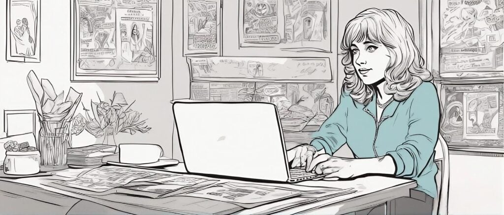 linda tripp as a teenager on a laptop