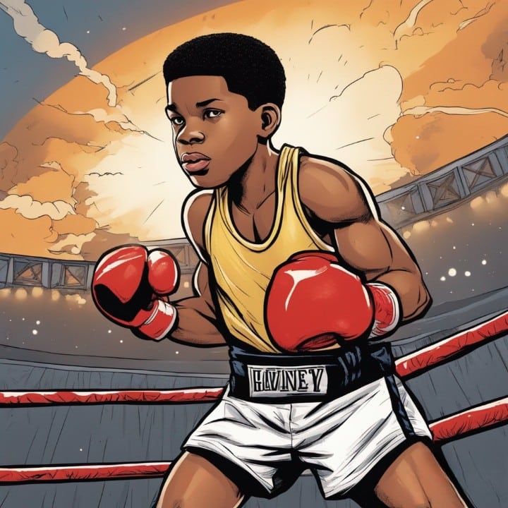devin haney on a boxing ring as a kid
