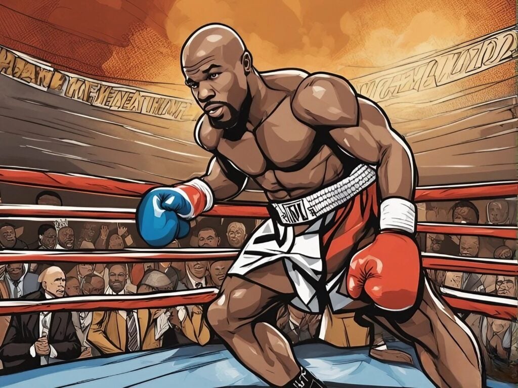 Floyd Mayweather Jr on the boxing ring