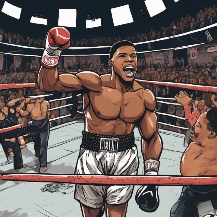 devin haney winning the boxing match