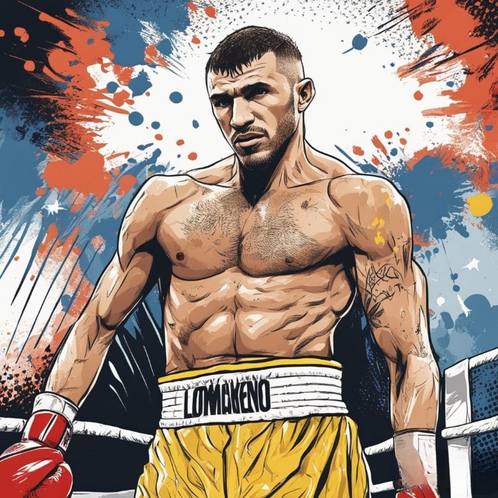 Vasyl Lomachenko on the boxing ring