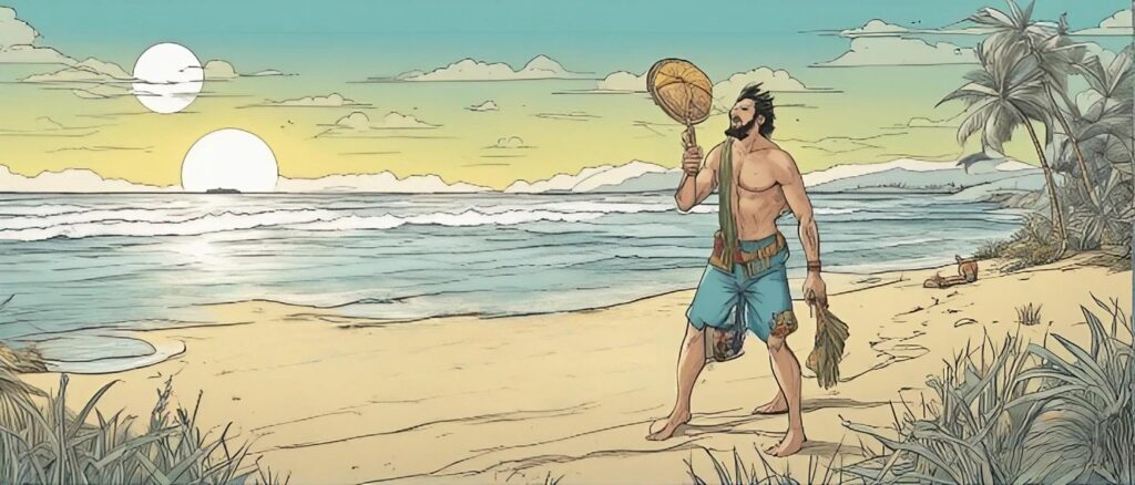 Judd Apatov on a beach