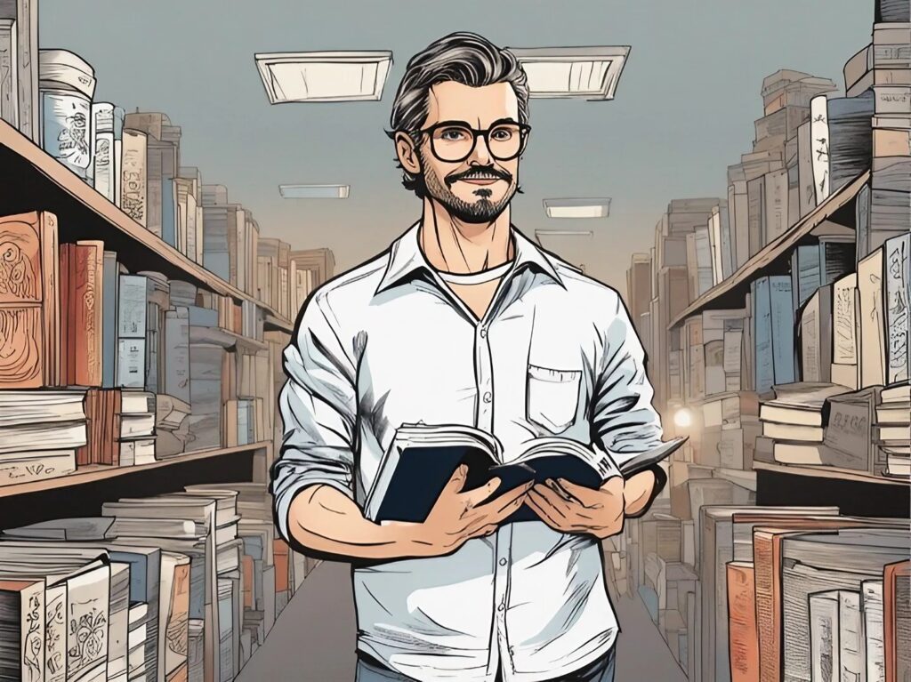 Judd Apatov with the book in his hands