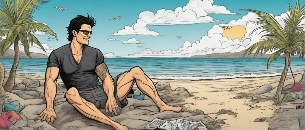 zak bagans on a beach having fun