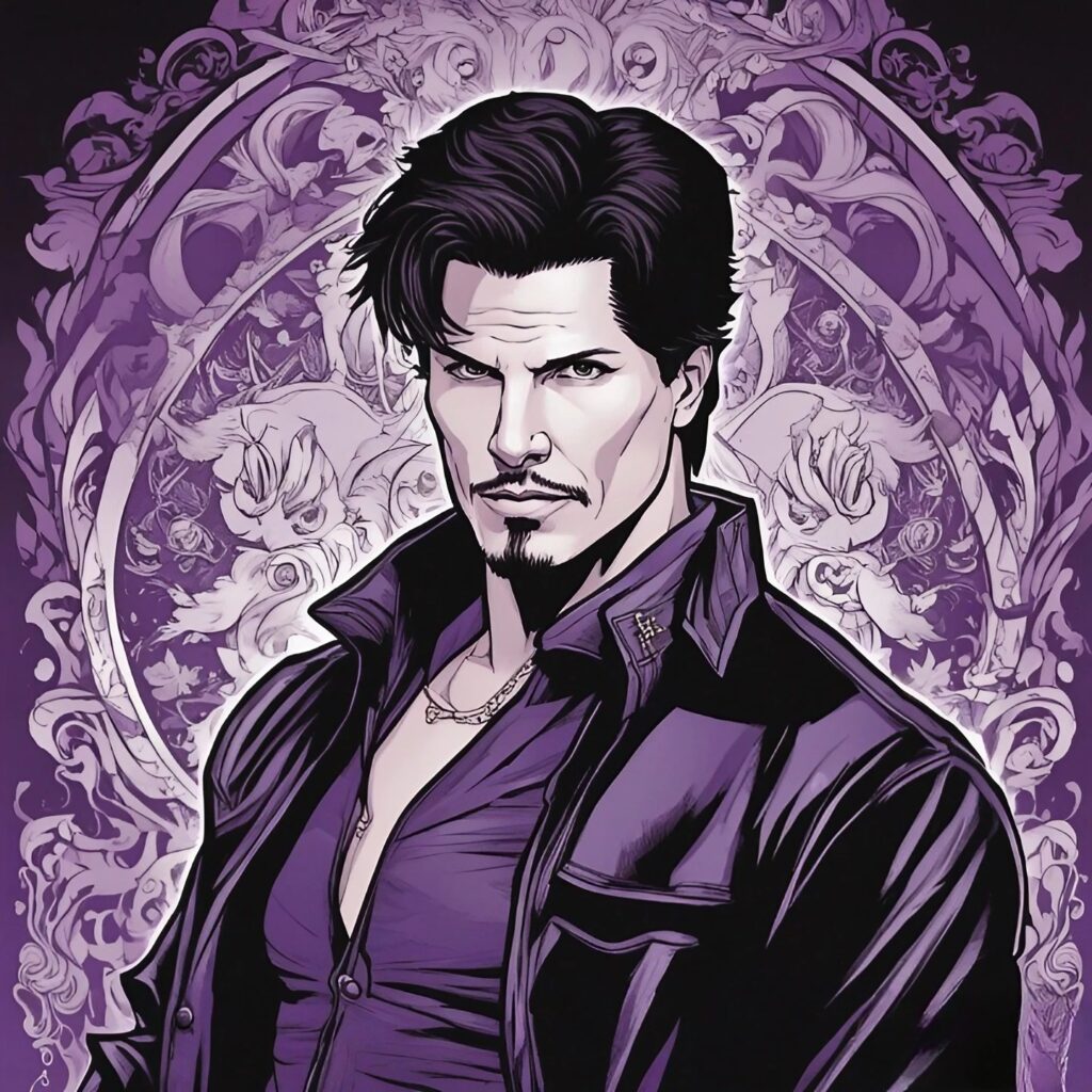 zak bagans, black and purple