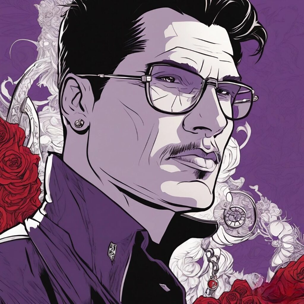 zak bagans, purple and red