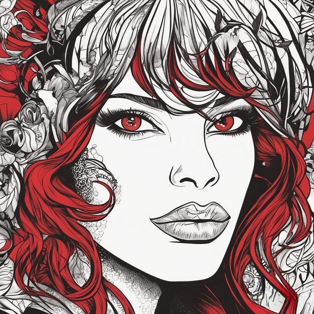 paula jones red black and white
