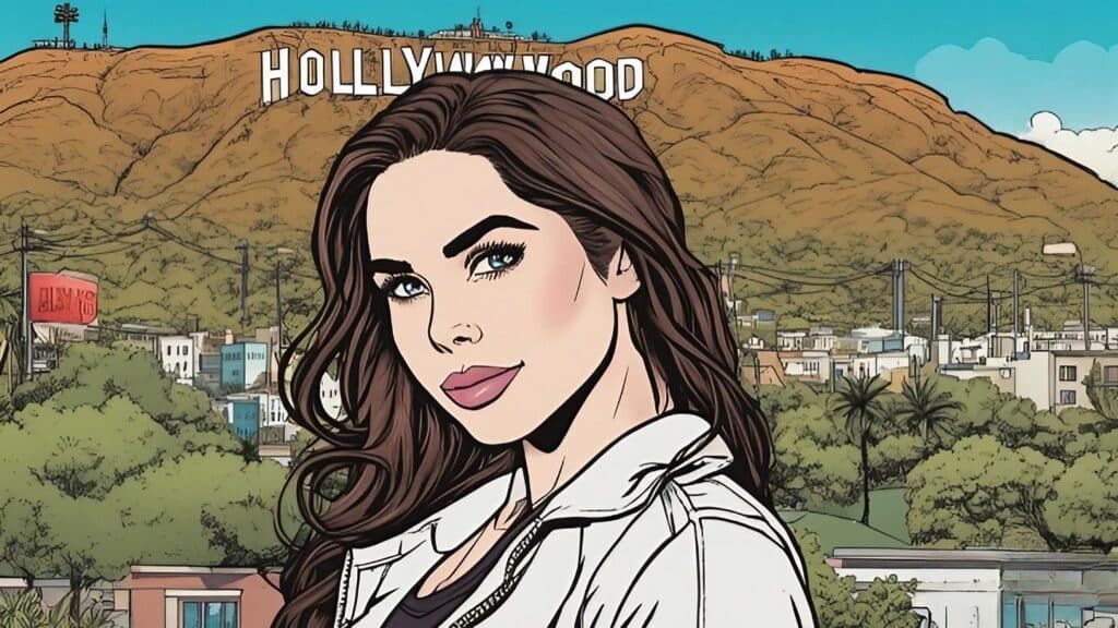 Mckayla Maroney with hollywood sign in the background