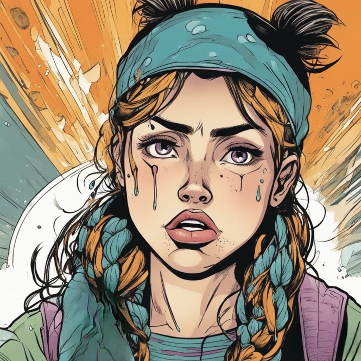 young girl crying 