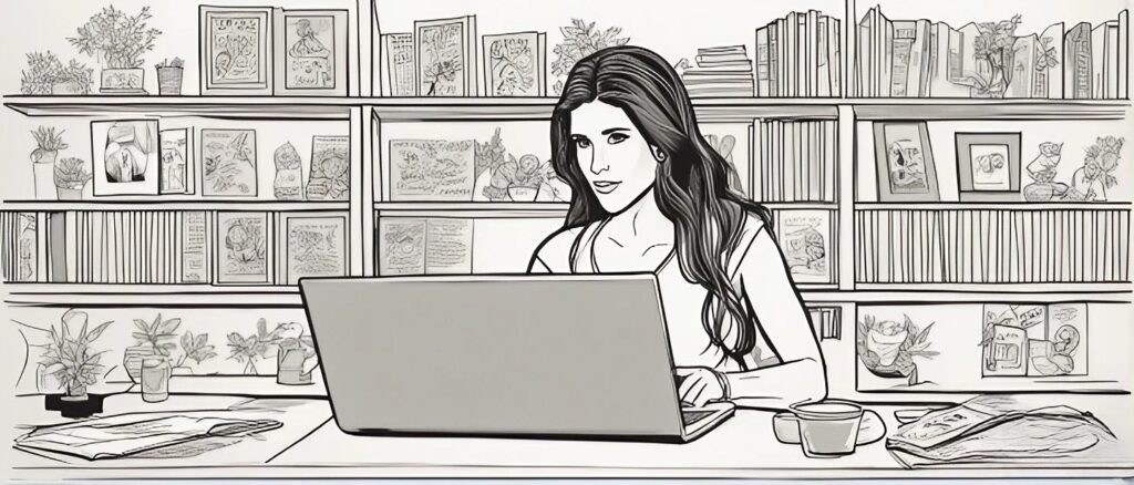 soleil moon frye as a teenager on a laptop
