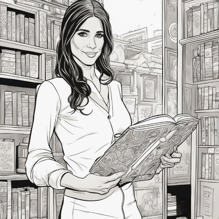 soleil moon frye holdin gbook in her hands