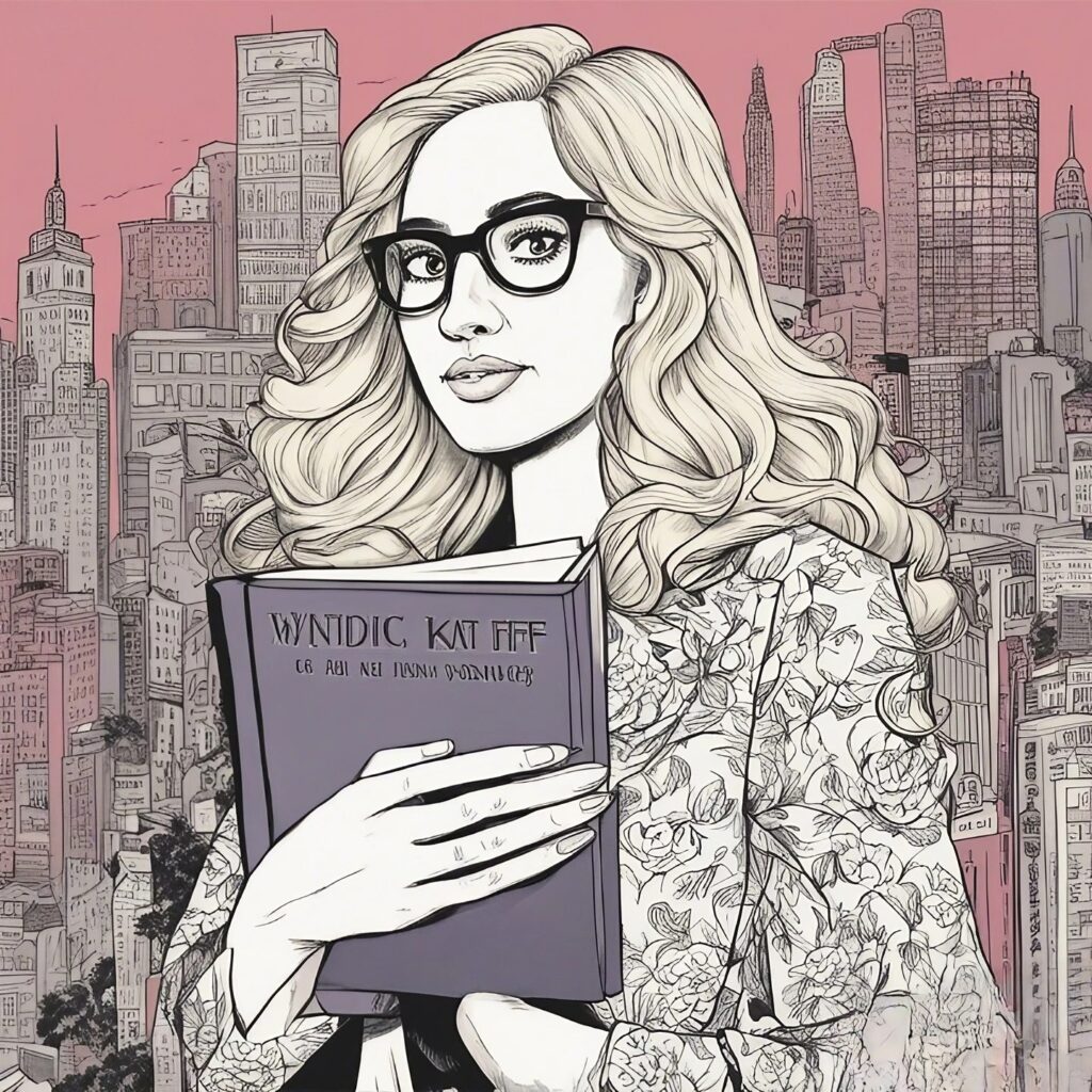 kat timpf holding book in her hands