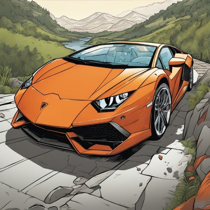 lamborghini in the mountains