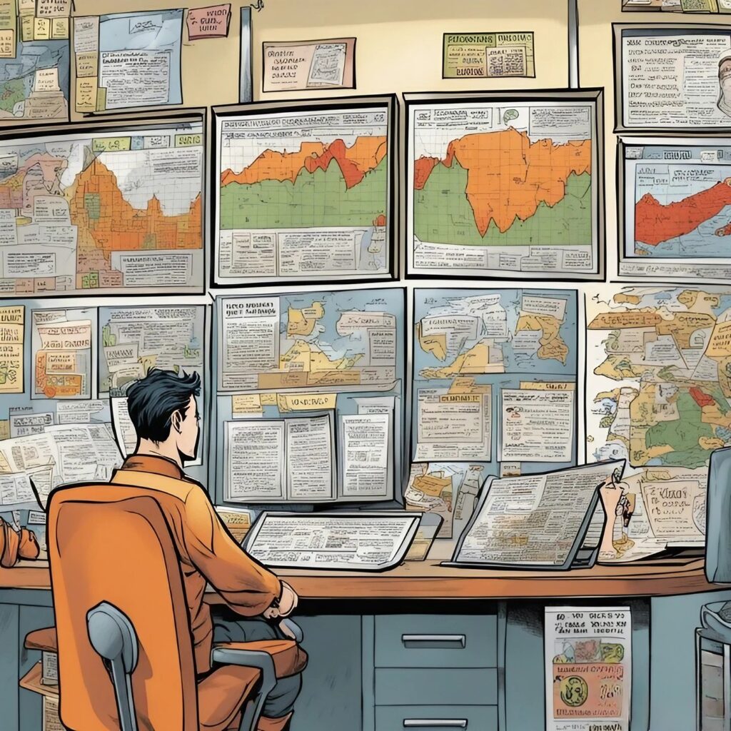 man looking a the current stock market situation 