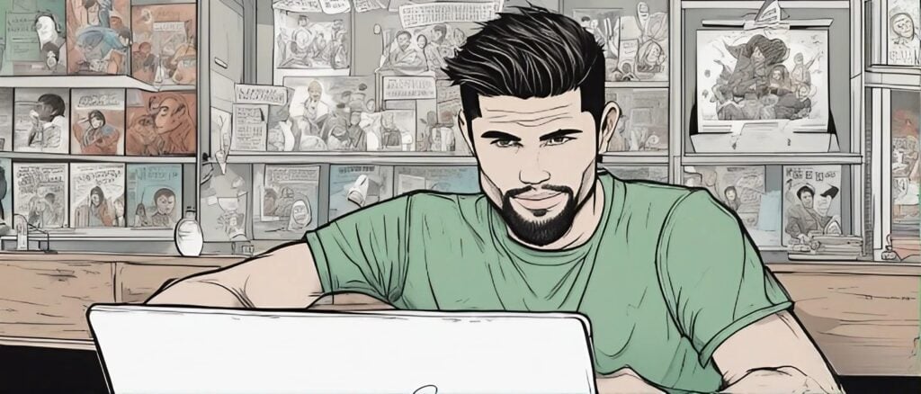 Steven Furtick on a laptop as a teenager