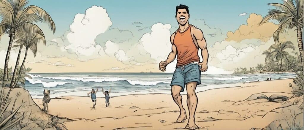 Steven Furtick on the beach having fun