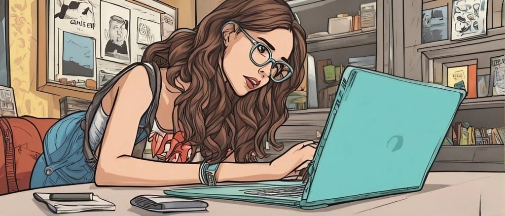 riley reid as a teenager on a laptop