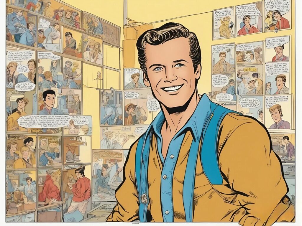pat boone as a teenager in high school wearing orange polo shirt