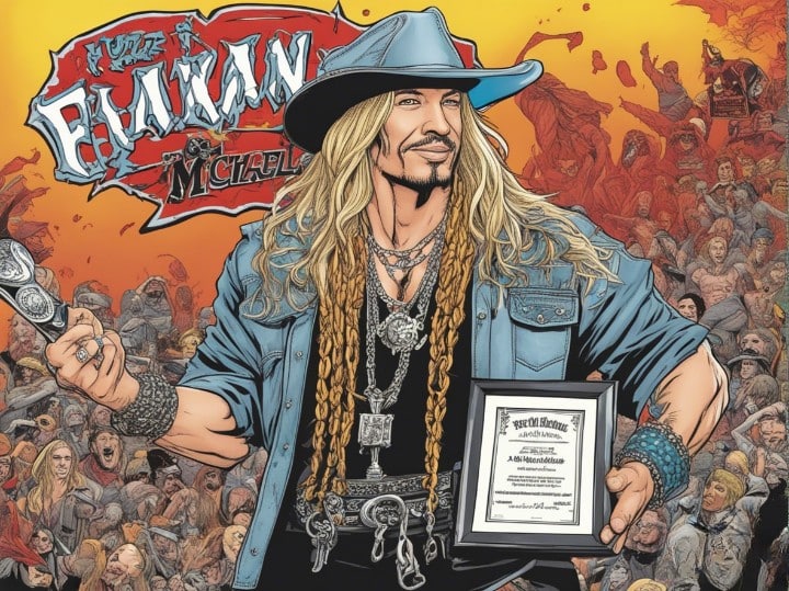 bret michaels holding trophy in his hands 
