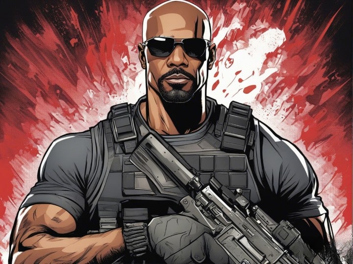 shemar moore wearing swat costume