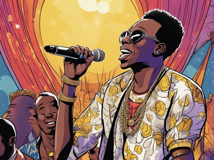 michael blackson singing on the stage