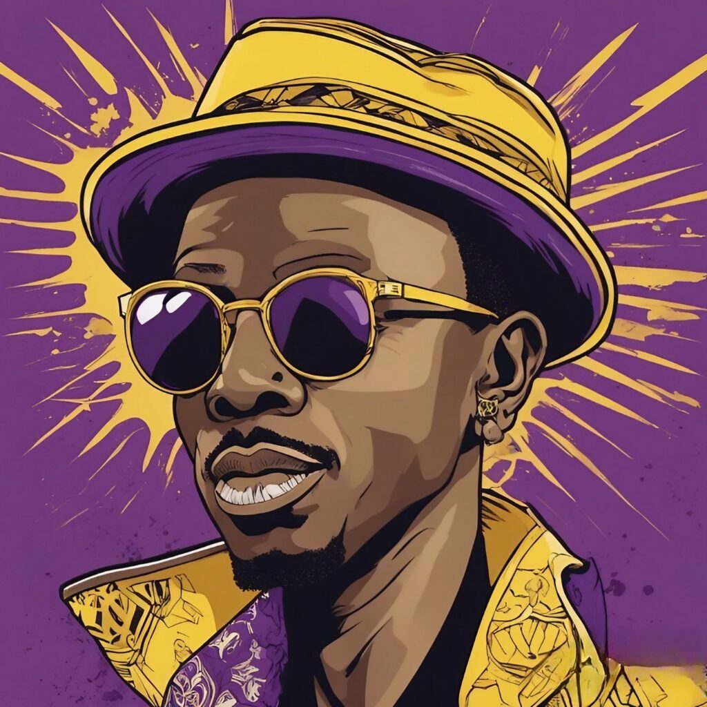 michael blackson purple and yellow portrait