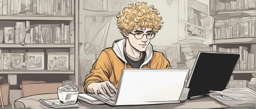 cole bennett as a teenager on a laptop