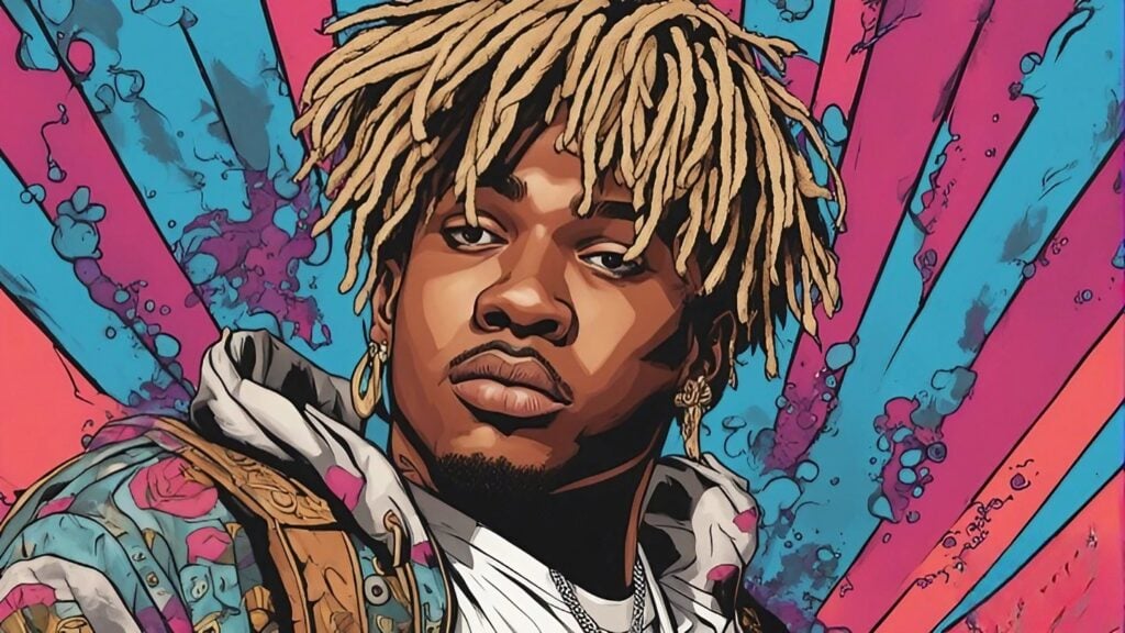 juice wrld portrait, colorful
