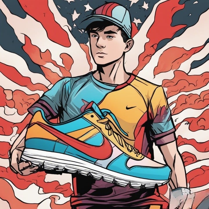 nick sandmann in nike commercial holding nike shoes in his hand